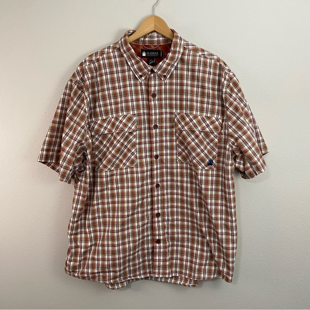 Alaskan Hardgear‎ Orange and White Striped Button Down Men's Size 2XL